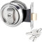 Qrity 1 Pezzi Rotondo Porta Serratura, Serratura Rotonda per Porta Tascabile, Maniglia per Porta Passaggio, con 3 Chiavi, per Camera da Letto, Cucina