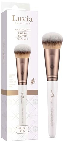 Professioneller Make-up Pinsel Luvia, Foundation Schminkpinsel, angeschrägter Buffer Pinsel, veganer Kosmetikpinsel, 120 // Angled Buffer - Elegance