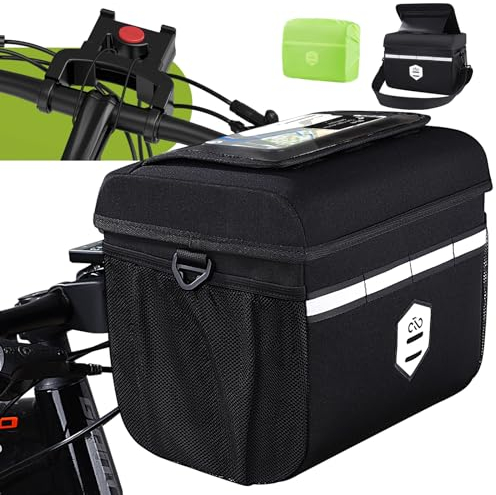 BALITTA 8L Lenkertaschen Fahrrad mit lenkeradapter für Fahrrad und ebike, fahrradtasche Lenker wasserdicht fahrradkorb vorne zubehör mit handyhalterung, Touchscreen und Abnehmbarer Schultergurt, G51