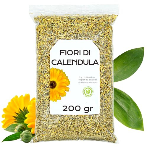 Fleurs Séchées de Souci 200 gr - Fleurs de Calendula - Tisane au Souci - Infusion de Fleurs de Souci - The de Souci Séché -The de Calendula