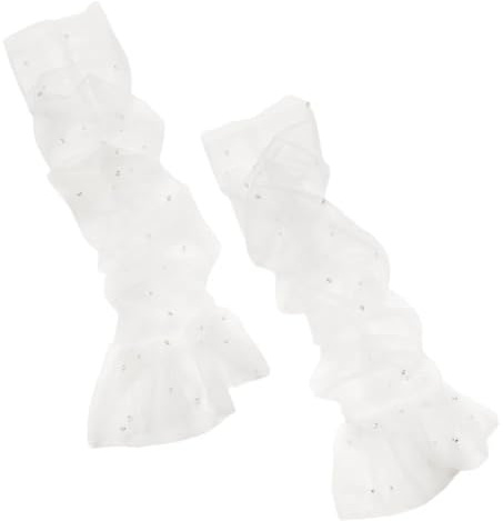 AHANDMAKER 1 Paar Perlenhandschuhe Weiße Abnehmbare Ärmel Für Brautkleidärmel 62.5cm Lange Fingerlose Handschuhe Transparente Handschuhe Braut Arm Ärmel Lange Spitzenhandschuhe Für Abschlussball