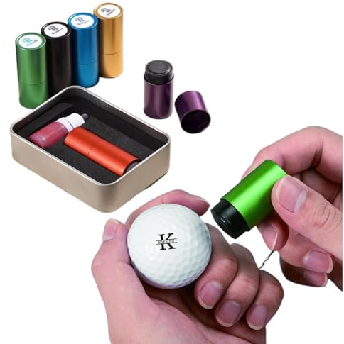 ROSEEKA Personalisierter Golfball-Stempel – Individualisierter selbstfärbender Golfball-Stempel & Monogramm-Ballmarker für Golfer, Väter, Ehemänner und Freunde