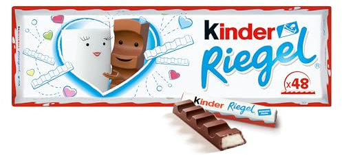 Kinder Riegel 1kg XXL-Packung – Vollmilchschokolade, zart und cremig, ideal als Geschenk für Männer & Frauen, alle Schokoliebhaber, für Geschenkkörbe oder Geburtstage – 48 x 21g