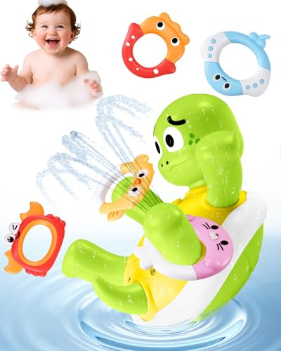 Badewannenspielzeug, Baby Badespielzeug, Aufladbares Badewannen Spielzeug, Badespielzeug Baby ab 1 Jahr, Jungen und Mädchen Schwimmen Spielzeug, Wasserspielzeug Badewanne für Kleinkinder
