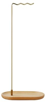 Colcolo Wind Chime Stand,Brush Hanging Rack, Traditional, Indoor,Ornament Wooden Desk Decor Chinese Wind Chime Rack Earring Holder, Gold