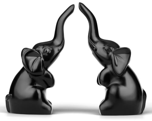 AWARDSEN 2 piezas elefante negro decoración elefante decoración sala de estar decoración para dormitorio, baño y cocina, regalos para hombres