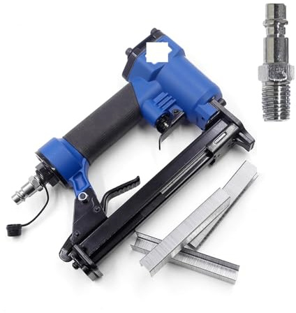 Nagelpistole, 21ga 1000 Pneumatic Air Stapler - Fine Stapler Gun For Furniture Nailer Woodworking - Compressed Air Tool With Pieces Of Nails(GP male)