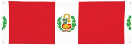 WXXWXD Bandera de Perú impresa con bandera de Perú – 24 x 71 pulgadas, perfecta para fiestas de vacaciones y reuniones con amigos.