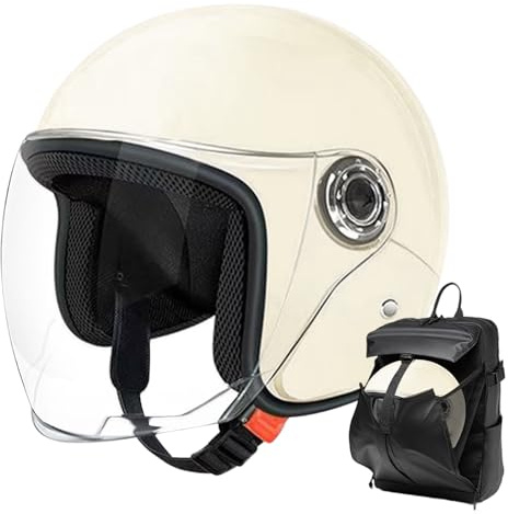 Casco Motociclista Adulti - Casco Aperto Motociclistico,Equipaggiamento Protettivo Traspirante con Visiera | Per Pendolarismo Avventura all'Aperto Scooter e Sportbike