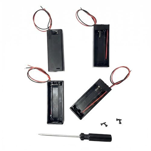 1.5V AA Battery Holder with ON/OFF Switch & Leads, 4 Pcs Set