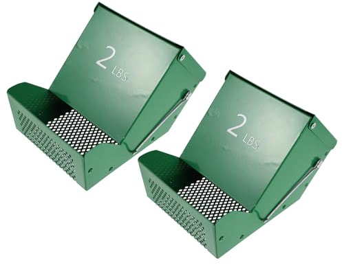 Abaodam 2ensemble Mangeoire Métal pour Petits Animaux Distributeur de Nourriture avec Couvercle Portionnable pour Lapins et Cochons