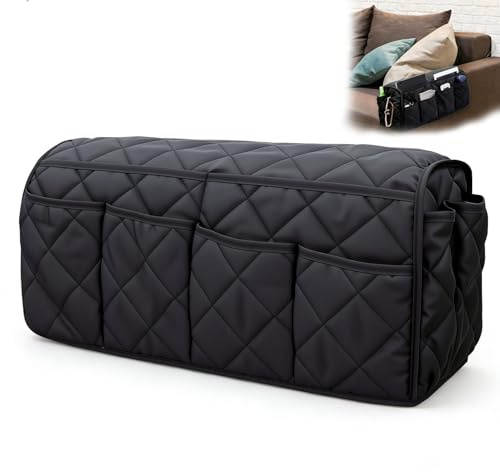xtemtoamz Organizador Sofa, Reposabrazos, Bolsa para Sofá, Bolsa de Almacenamiento Colgante, Bolsa Lateral Plegable. Ofrece Espacio para Libros, Revistas, Teléfonos Móviles Y Mandos A Distancia.