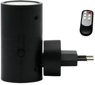 Neksong The Light Supplier PLUGIFY One, Moderne Steckerlampe mit Fernbedienung, 3 Lichtfarben, für Flur Bad und Schlafzimmer (Schwarz,1 Stück)