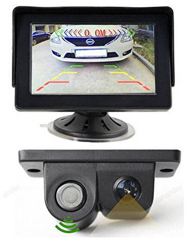 Goforjump 3 in1 suono allarme auto video camera + 10,9 cm auto monitor per sensore di parcheggio sistema radar di retromarcia per auto veicolo retromarcia