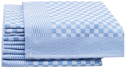 ZOLLNER 10 Trapos de Cocina de algodón a Cuadros, 46x70cm, 220 g, azúl