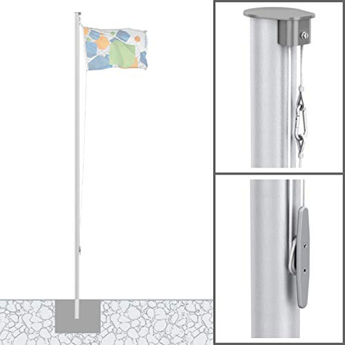 Vispronet® Alu-Fahnenmast 5 m/ø 75 mm ✓ Basic, ohne Ausleger ✓ Nahtlos Zylindrisch ✓ aus Deutscher Produktion