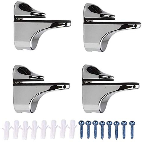 huaaiji 4Pcs Glass Shelf Bracket Adjustable for 3-20mm Thickness Shelf Glass Shelf Support Adjustable Shelf Bracket