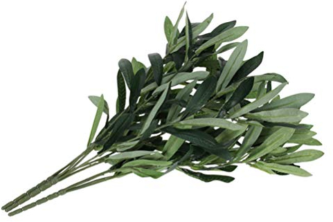 EXCEART Olivenbaum Künstlich Künstliche Olive Zweig Gefälschte Anlage Olive Äste Grün Blätter Stem Fotografie Requisiten für Home Garten Büro Hochzeit Dekoration Balkon Deko