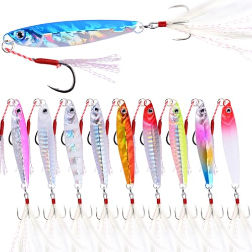 10pcs 28G Saltwater Fishing jigs Speed Jigging Slow Jigging Pitching Lures Artificial Lures