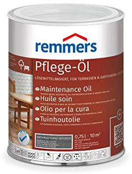 Remmers Pflege-Öl anthrazitgrau intensiv, 0,75 Liter, Holzöl für Holz innen und außen, wasserabweisend, wetterfest, für Gartenmöbel und Holzterrassen geeignet