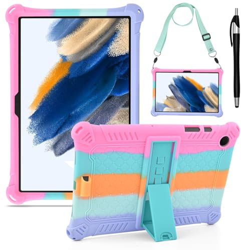 KATUMO Silicone Case Compatible for Samsung Galaxy Tab A8 10.5 inch | Soft Rubber Cover, for Galaxy Tab A8 Case 2021 2022 Tablet (SM-X205N/X200N/X207), with Stylus Pen Detachable Shoulder Strap