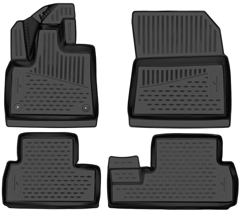 WALSER XTR Gummi Fussmatten Auto für Peugeot Rifter/Citroen Berlingo 2018-Heute, 5-Sitzer, 100% passgenaue Auto Fußmatten, robuste Universal Fußmatte Auto, Gummimatten Auto