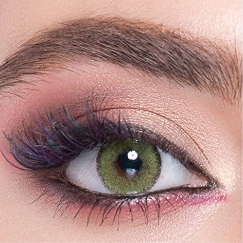 LA' BELLA farbige Kontaktlinsen BRILLANT (Dioptrien -0.00) – REAL SERIE, stark deckende Monatslinsen für 3 Monate, Helle Graue Farblinsen, perfekt für dunkle Augen