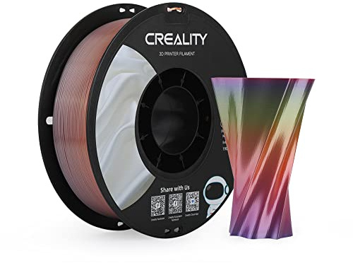 Creality Rainbow Silk PLA 3D Printer Filament 1.75mm, Gradient Multicolor, High Smoothness & Toughness, +/-0.02mm, 3D Printing Filament 1KG/2.2lb, Rainbow