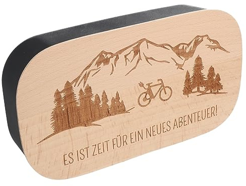 Spruchreif | Lunchbox mit graviertem Frühstücksbrettchen | Lunchbox Erwachsene | Brotdose Kunststoff | Jausenbox | Outdoor Frühstück | Geschenk für Radfahrer und Mountainbiker | Geschenk E-Bike