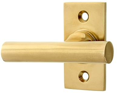 Fenstergriff antik aus Messing modern, Fensterolive Industrie-Stil, Modell Uhlenberg P - handgefertigt | mit integrierter Rasterung