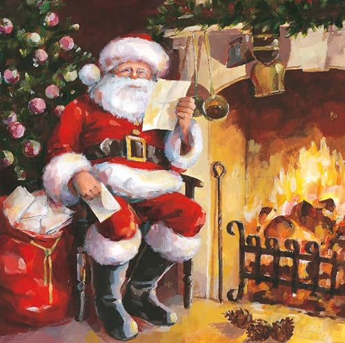 Ling Design: Traditionelle Weihnachtskarten, 6 Stück, Rot, A6, Weihnachten und Neujahr