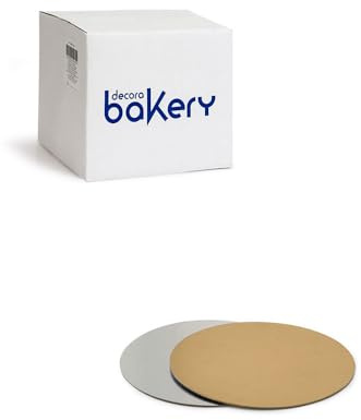 Decora, 5933010 Lot de 100 assiettes à gâteau de Ø 13 x 1 H mm, couleur or et argent, en carton, recouvertes d'un film imperméable, idéal pour présenter et servir des bonbons
