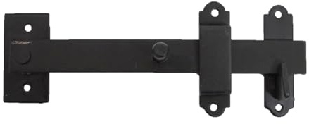 Haven Heritage Garden Gate Latch Heavy Duty - Suffolk Gate Latch, Field Gate Latch, Shed Door Latch, Traditional Suffolk Latch Black, Gothic Suffolk Latch Suitable for Shed & Gate Doors. - Black