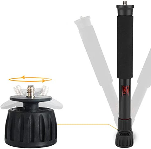 Mini Monopode pour Appareil Photo 48 Pouces, Portable, Réglable et Confortable, Pied en Caoutchouc Antidérapant intégré avec Pointe de Jambe Rétractable, Ce Qui Le Rend Idéal