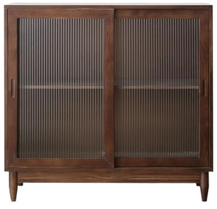 Konsolenschrank Holz-Sideboard, skandinavisch, schlicht, japanisches Glas, Speisekammer, Haushaltsschrank, kleiner Lagerschrank, Barschrank Buffet-Aufbewahrungsschrank ( Color : 02 , Size : 80x40x95cm