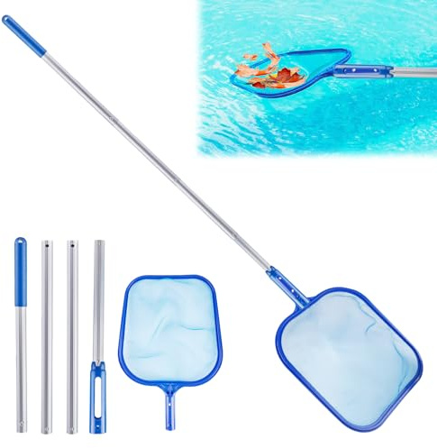 Skimmer Pool Kescher, Pool Kescher Mit Teleskopstange, 160CM Kescher Pool Reinigungsset, Laubkescher Skimmer Poolreinigung Poolkescher Mit Teleskopstange Schwimmbad Skimmer Netz Teiche Springbrunnen