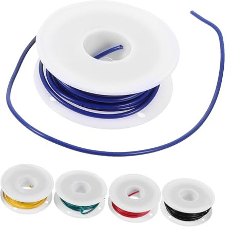 SOLUSTRE 5rotoli Cavo Elettrico Flessibile Isolato Awg Ottimo per Prolunghe Elettriche Cavo Elettronico Resistente Alta Conduttività e Durabilità Adatto per Uso Domestico e Professionale