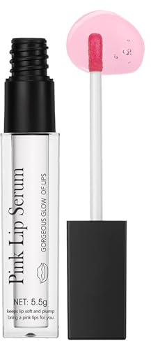 Shefave Pink Lip Serum, Color Changing Lip Oil, Natürlicher Lip Plumper, Rosa Essence Lipgloss,Lippenserum Liptint, Feuchtigkeit und Reduziert Feine Linien, Repair Lippenöl (Rosa, M-1PCS)