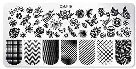 Nail Stamping Plates Butterfly Pattern Nail Art Stamp Template DIY Manicure Tools Style3, Nail Art Template