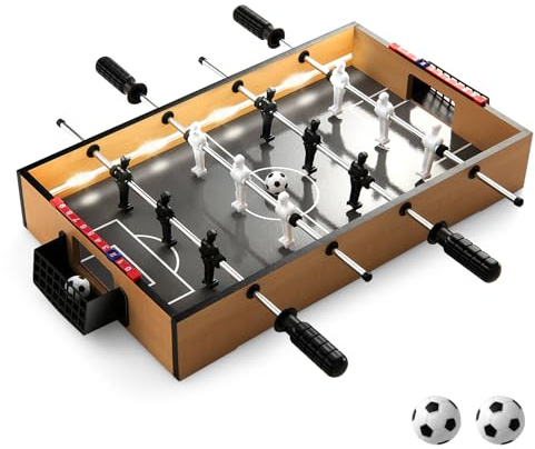COSTWAY Calcio Balilla con LED Maniglia Antiscivolo, per Adulti e Bambini