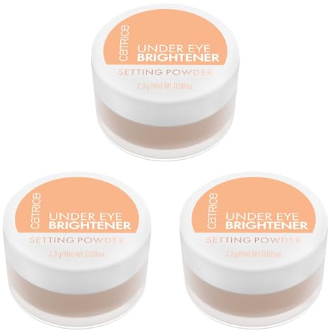 Catrice Under Eye Brightener Setting Powder, Puder, Nr. 020, Nude, aufhellend, sofortiges Ergebnis, weichzeichnend, natürlich, vegan, ohne Parfüm, ohne Alkohol, ohne Parabene, 3er Pack (3x2.3g)