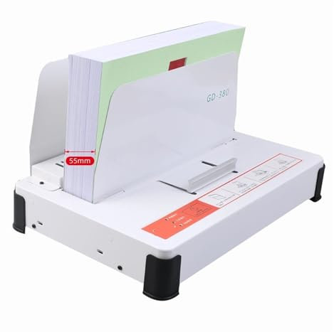 Bindemaschine, Heißschmelzbindemaschine GD380 A4 Buchdeckel-Klebebinder Elektrischer Heißschmelzkleber DIY Drahtlose Klebebindemaschine,Bürobedarf(Blue)