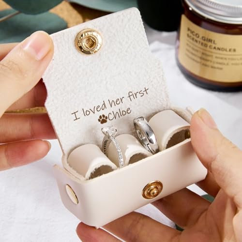 Personalisiertes Ehering-Träger-Etui For Hunde, Individuelle Ringbox Aus Leder For Den Antrag-Hunde-Ringträger, Ehering-Box For Hundehalsbänder, Personalisierter Eheringhalter For Haustier-Ringträger