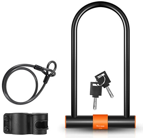 Candados Pesados Candado en U Candado para Bicicleta Candado para batería eléctrica para Bicicleta Candado portátil para Motocicleta Accesorios para Montar Candados en U de 6 x 11,2 Pulgadas