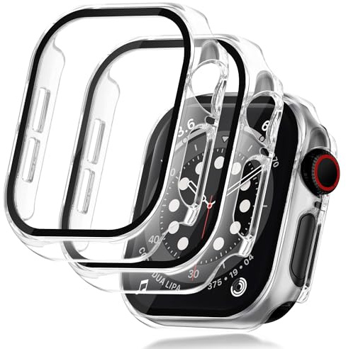 Seltureone 2 Stück Hülle für Apple Watch Series 6/5/4/SE/SE2 40mm Schutzhülle mit Displayschutz, Hard PC 360° Rundum Anti Kratz Anti Staub Ultradünne Schutzhülle - Transparent