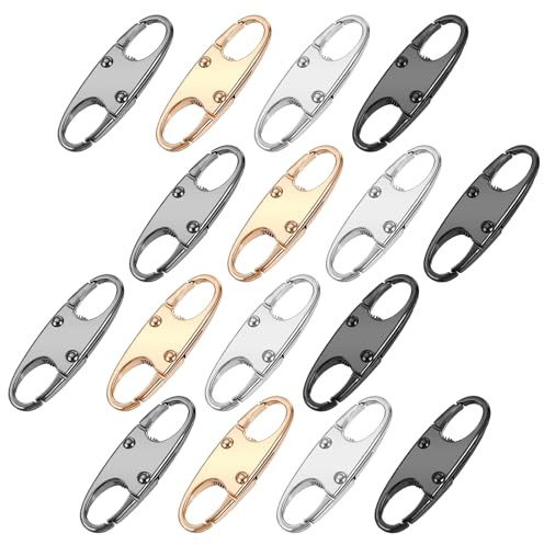 Oruola 16 stycken låsryggsäck, dragkedjeklämma, dragkedja, clips för dragkedja, stöldskydd, stängning för bagage, ryggsäck, handväska, plånbok, dragkedja (4 färger)