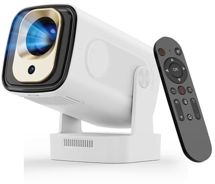 2025 Mini Smart Home 4K Projector 1080P HD – 200 ANSI, Android 11.0 with Auto Focus, Dual-Band WiFi & AirPlay/Miracast, Bluetooth 5.3, 180° Rotation for Home Cinema Bedroom Movie
