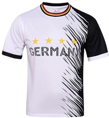 Coppa Europa Calcio Magliette Soccer Tifosi Sport Casual Stampa Girocollo Asciugatura Veloce Traspirante Manica Corta Uomo Donna Fan Coppa America Maglia T Shirt Germania M