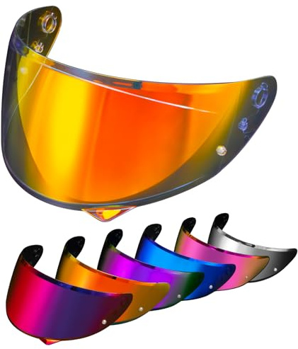 PSLER Helm Visier für HJC HJ-34P C10 - Verspiegelt Helmvisier Getöntes Visier Motorradhelm Zubehör Ersatz(Transparent Rot)