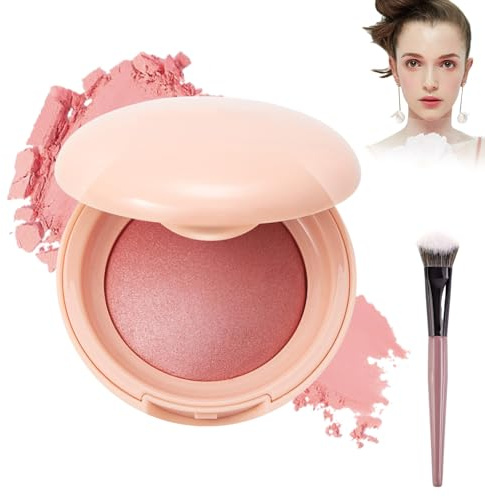 Fard À Joues Illuminant Cuit, Fard À Joues Poudre Pailleté Doux, Fini Naturel - Couleur Modulable, Teint Naturel Longue Tenue, Illuminateur, Sculpteur Et Contouring Pour Toutes Les Carnations (05#)